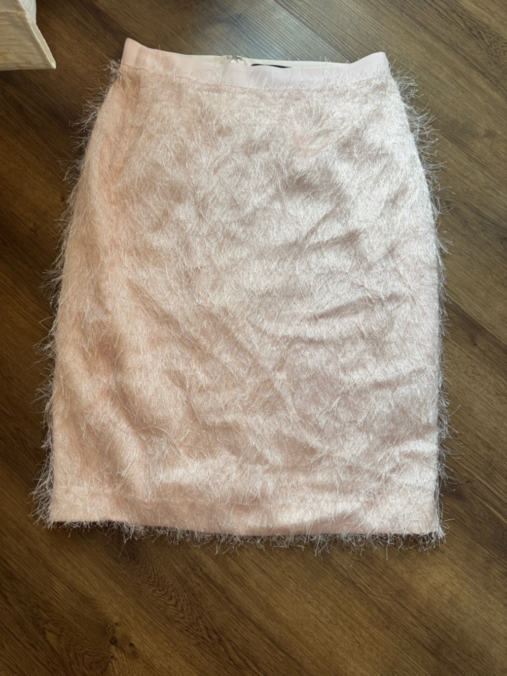 Banana Republic Light Pink Faux-Fur Pencil Skirt
